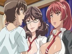 Three big titted hentai babes gets fucked