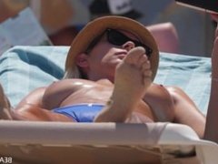 Fucking Amazing Blonde with Perfect Tits Filmed on Topless Beach by Voyeur