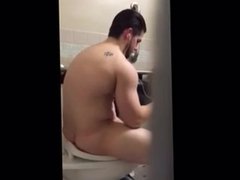 Nude guy caught jerking off
