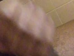 Guys cums in public restroom