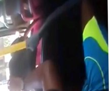 black guy jerking in bus