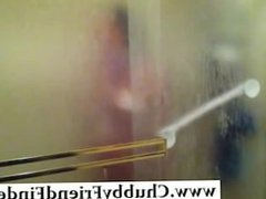 Fat Woman Washing Her Curvy Body In A Shower women