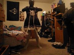 Getting dressed in Zentai and Crossdressing