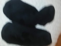 Cum on Her Socks - Just Worn Black Ankle Socks