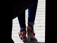 arab high heels in street