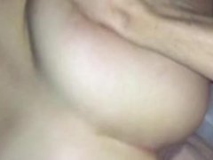 PAWG cums on dick while getting fucked in car