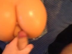 Slow fucking a tight pussy toy