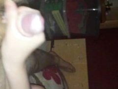 she rubs her cream all over my cock until i cum over the camera