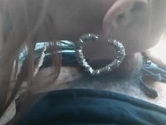 White girls sucking black dick in the car