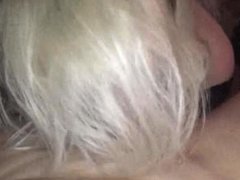Blonde slut sucking on his dick - POV