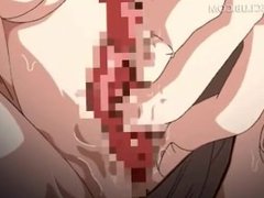 Lonely anime nurse masturbates wet snatch in public