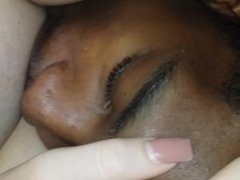 Interracial pussy eating