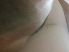 caught my stepsister and ate her pussy then let her ride my cock