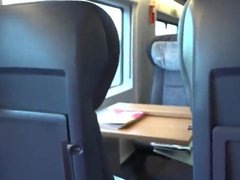 Amateur public blowjob in train