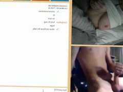 Girl exposing big tits for fake-cam jerker
