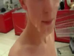 SB3 Skinny Teen Walks About With Cum On Face 2 !