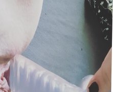Big cleare dildo turns into my wet pussy