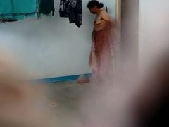 Hairy Indian Wife Changing after Shower