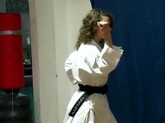 Sexy Karate Girl Kicks Some Spectator's Ass