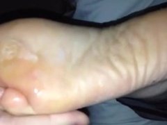 Cum on wife's soles