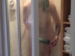 Secretly filmed hot chav in shower