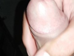 Uncut stroked to messy cum.