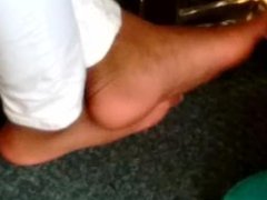 Ebony Barefoot Feet. SEXY NUT DRAINING SOLES.