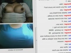 gorgeous teen playing with boobs on cam skype