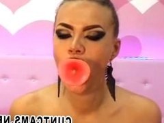 Throat Slut Inhales Dildo Into Her Throat - More at cuntcams.net