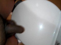 Cocking Buttermilk glass of Shruti in college washroom