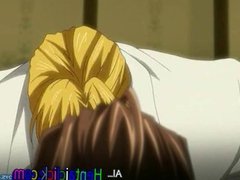 Sexy anime gay twink anal sex and love in bed
