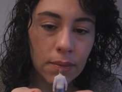 Giantess plays with her tiny dad