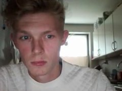 Danish Twink Blond Boy In The Kitchen & Cam-4 Show With White Blouse 3