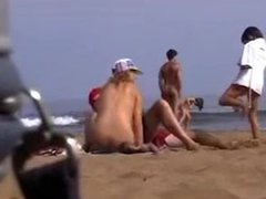 My naked Mom voyeured at the beach