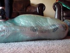 Mummification: Cock and balls crush black heels