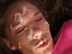 Face painted in cum