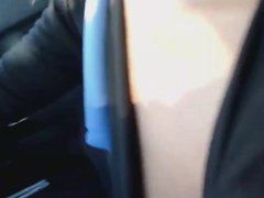 teen doing handjob while he's driving