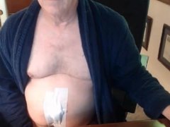 Horny Grandpa Wanking His Big Hard Cock