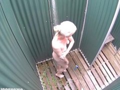 Blonde MILF Women Has No Idea About Spy Camera in Public Shower