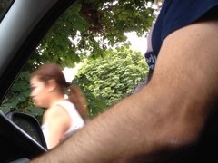 Dick flashing in car 8 - she looks