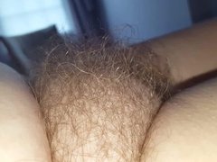 exposing her soft tired hairy bush early morning