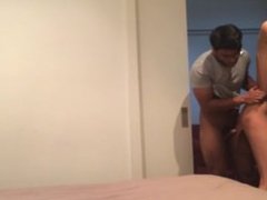 Huge amazon asian 6 foot girl prepares my 5 foot indian cock for sex