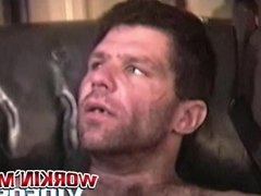 Mature hairy dude Sam solo plays before a nice cock sucking