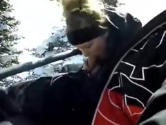 Ski lift blowjob
