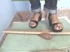 Mistress cockboard trample shoejob