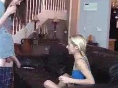 Brother Fucks his friends his sister with his Monster Cock