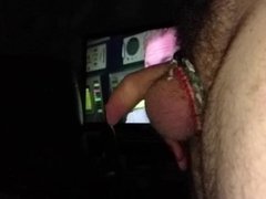 my penis in slowmotion with string around the head of my penis.