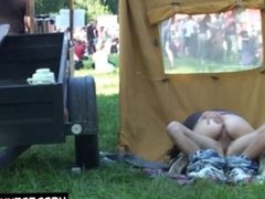 Public fucking at music festival in Hungary