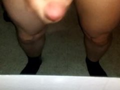 Cumming hard on a mirror )