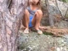 Teen girl in woods